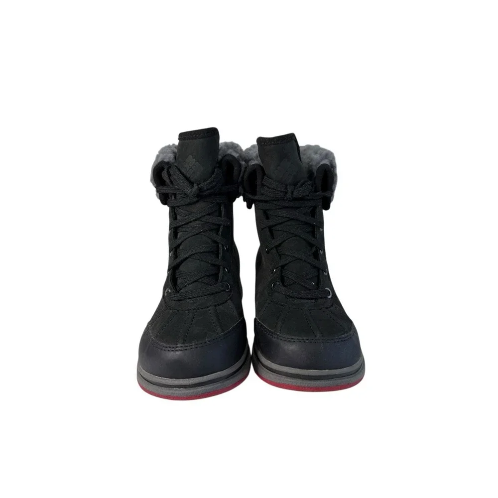 Columbia Kids 200 Gram Snow Winter Boots Brown Leather Lace Up Insulated Size 1Y